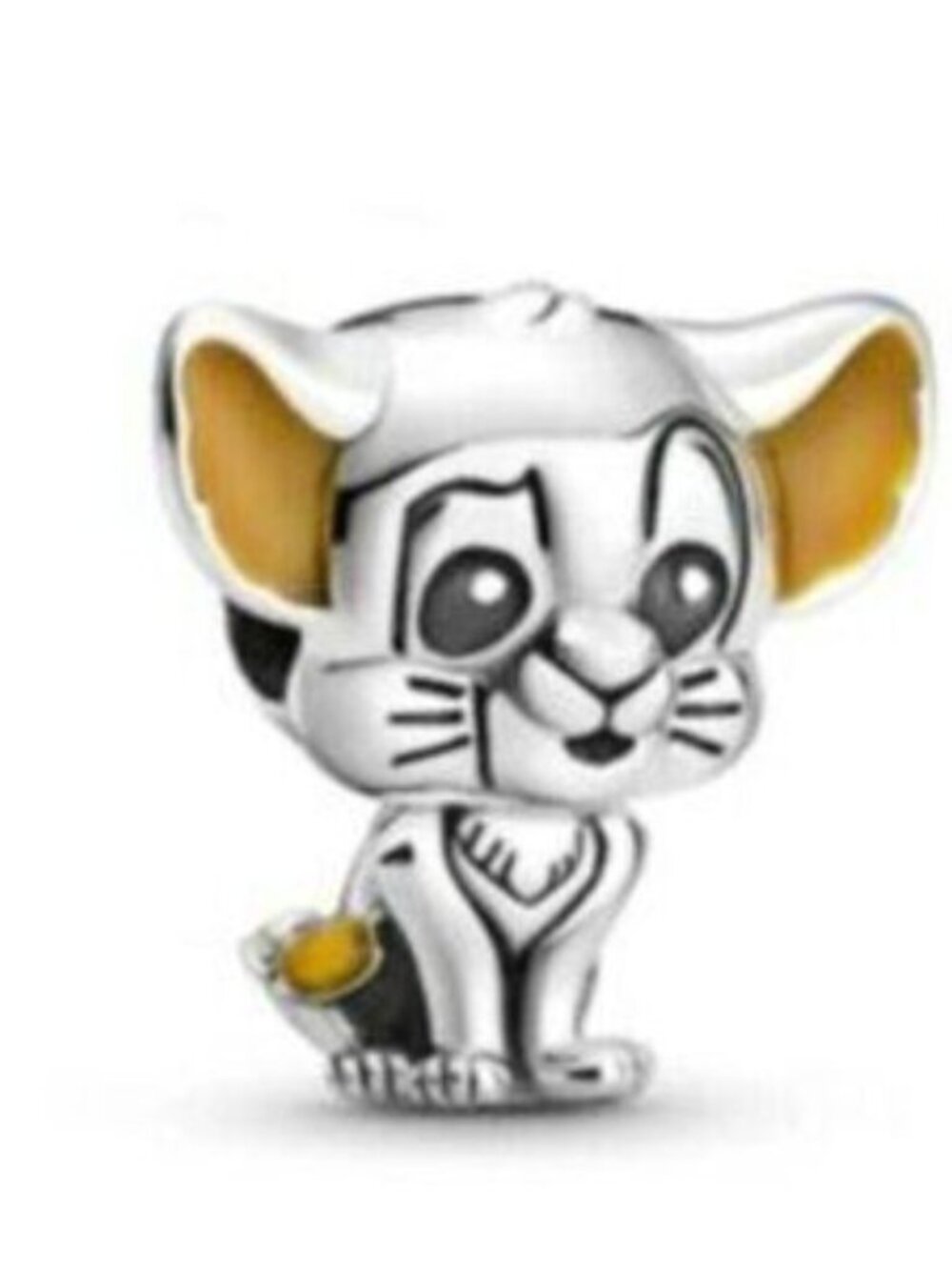 Pandora Silver Cub Charm with Yellow Enamel Accents